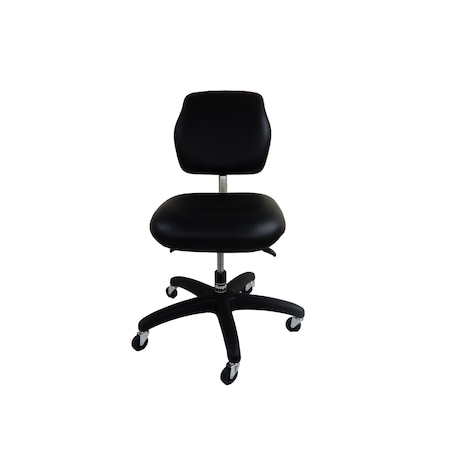 Production Chair Desk Vinyl Seat Backrest Deluxe Ergonomic Adj. 300 Lbs. Seat Cap. Locking Casters